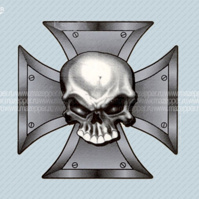 Наклейка "Череп крест" 80х80 мм. Mazepper