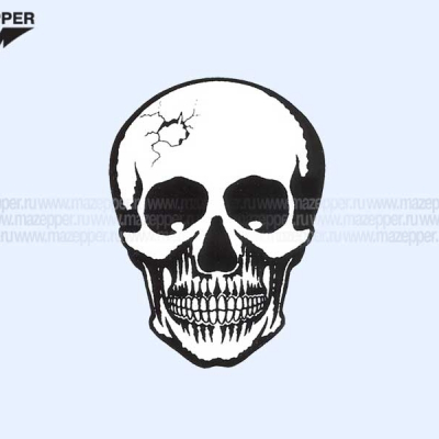 Наклейка "Череп пробитый пулей" 90х65 мм. Mazepper