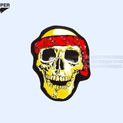 Наклейка "Череп с красной повязкой" 70х60 мм. Mazepper