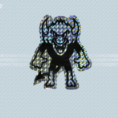 Наклейка "Черт" 80х100 мм. (голографическая) Mazepper