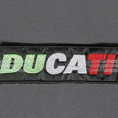 Нашивка "DUKATI" - логотип 125х35 мм. (чёрный, красный, белый, зелёный) Mazepper