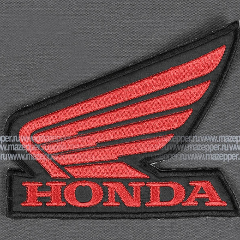 Нашивка "HONDA" - крыло 145х125 мм. (чёрный, красный) Mazepper