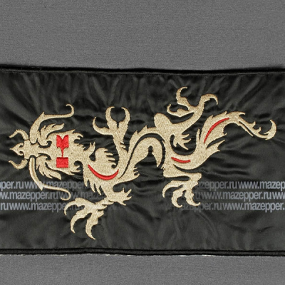 Нашивка "KAWASAKI-DRAGON" 220х135 мм. (чёрный, красный, бежевый) Mazepper