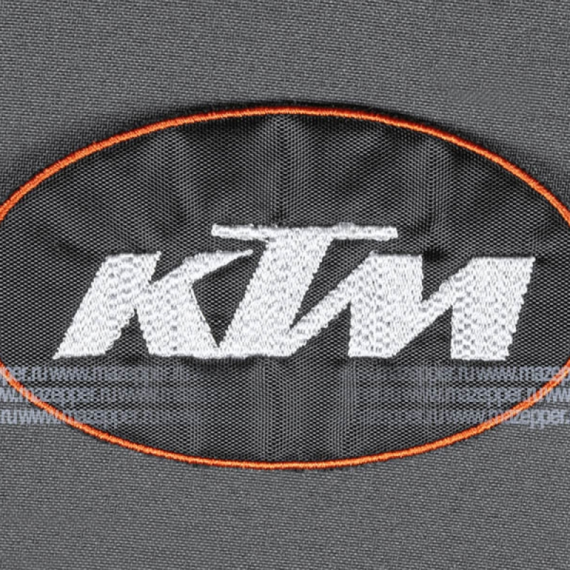 Нашивка "KTM" - логотип (овал) 100х55 мм. (чёрный, белый, оранжевый) Mazepper
