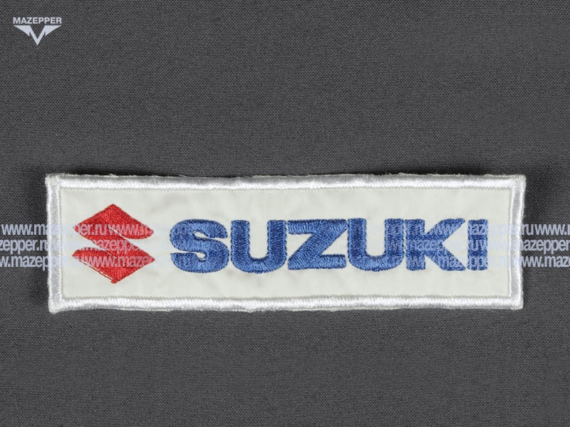 Нашивка "SUZUKI" 145х40 мм. (белый, красный, синий) Mazepper