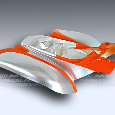 Обтекатель "Bashan" (BS200S-7A) задний (серо-оранжевый) Mazepper