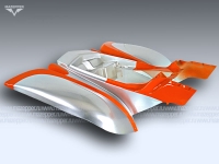 Обтекатель "Bashan" (BS200S-7A) задний (серо-оранжевый) Mazepper