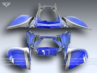 Обтекатель "Bashan" (BS200S-7A) задний (сине-серый) Mazepper