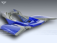 Обтекатель "Bashan" (BS200S-7A) задний (сине-серый) Mazepper