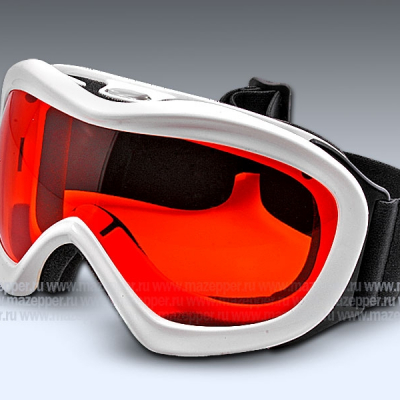 Очки мотоциклетные (кросс) "VAVAVE" S11870 белые (стекло тонированное, оранжевое) Mazepper