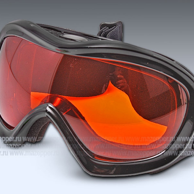 Очки мотоциклетные (кросс) "VAVAVE" S11870 чёрные (стекло тонированное, оранжевое) Mazepper