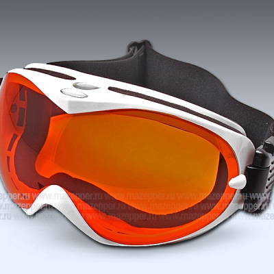 Очки мотоциклетные (кросс) "VAVAVE" S12316 белые (стекло тонированное, оранжевое) Mazepper