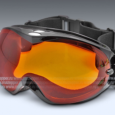 Очки мотоциклетные (кросс) "VAVAVE" S12316 чёрные (стекло тонированное, оранжевое) Mazepper