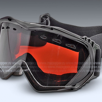 Очки мотоциклетные (кросс) "VAVAVE" S12391 чёрные (стекло тонированное, оранжевое) Mazepper