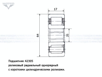 Подшипник 42305 АЕУШ1 (25х64х17 мм.) роликовый (DJB) Mazepper