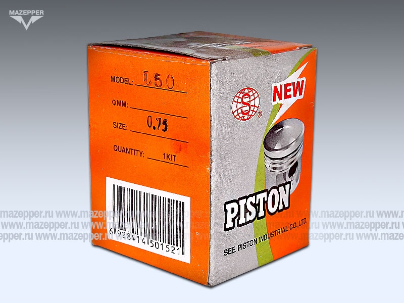 Поршень "Honda" Lead (дв. AF-03E, 50 см3) 3 рем. D=40,75 мм., палец D=10 мм., кольца (S.E.E) Mazepper