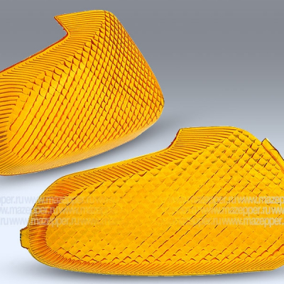 Рассеиватель фонаря указателя поворота "Suzuki Let's" задний, жёлтый, левый Mazepper