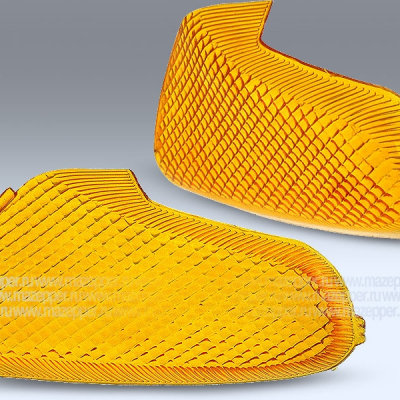 Рассеиватель фонаря указателя поворота "Suzuki Let's" задний, жёлтый, правый Mazepper