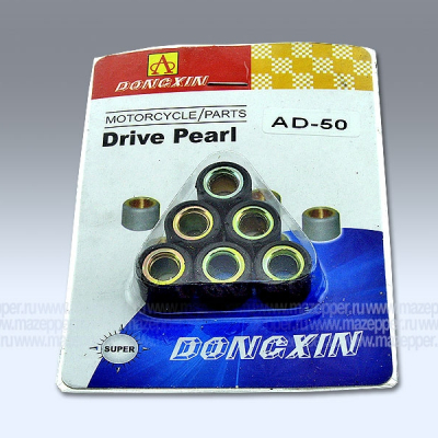 Ролики вариатора D=16 мм., H=12 мм.,  8,0 гр., 6 шт. "Suzuki" (дв. AD50) DONGXIN Mazepper