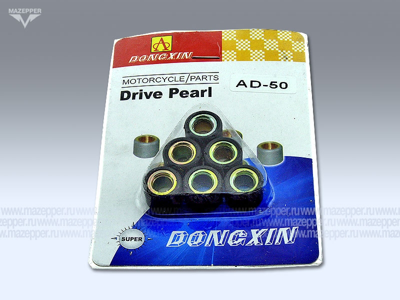 Ролики вариатора D=16 мм., H=12 мм.,  8,0 гр., 6 шт. "Suzuki" (дв. AD50) DONGXIN Mazepper