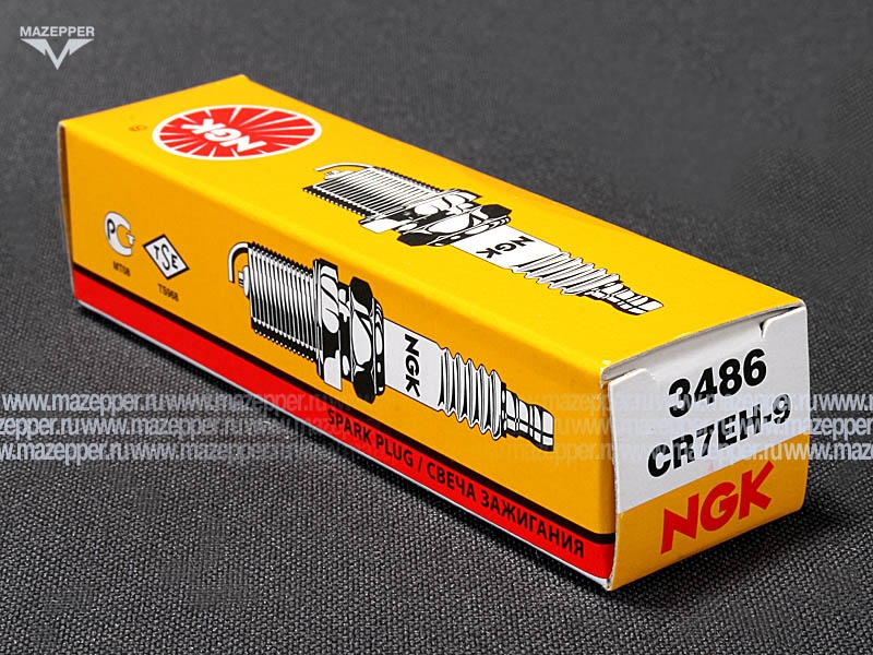 Свеча зажигания "NGK" CR7EH-9        (10 х  19 мм.) Mazepper
