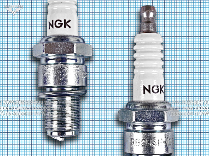 Свеча зажигания "NGK" R6254E-105   (14 х  19 мм.) Racing Competition (KAWASAKI KX 125) Mazepper