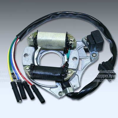 Статор генератора "Dingo" (дв. 1P39 FMB, 4Т, 50-70 см3) 2 катушки (Китай) Mazepper