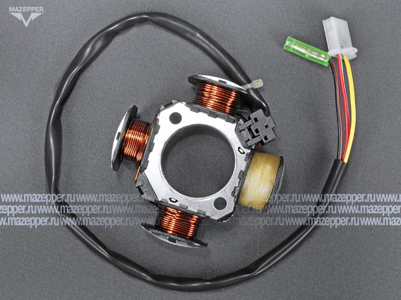 Статор генератора "Suzuki Address V100" (дв. E111, 100 см3) 4 катушки (Austus) Mazepper