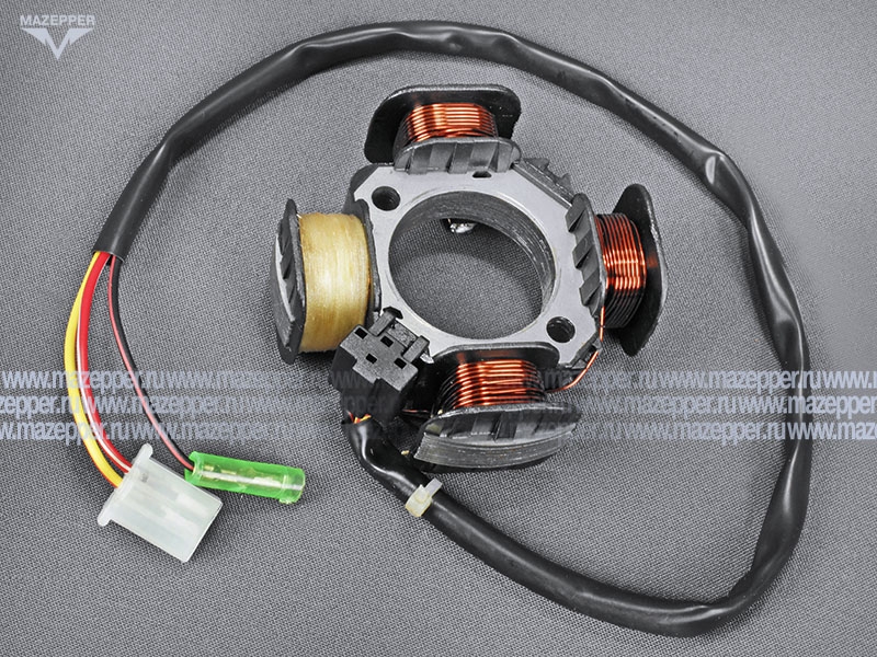 Статор генератора "Suzuki Address V100" (дв. E111, 100 см3) 4 катушки (Austus) Mazepper