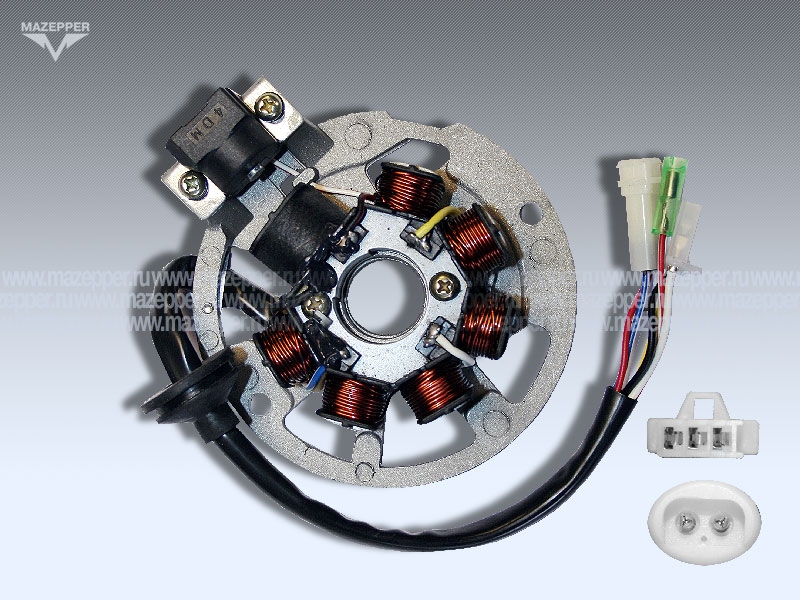 Статор генератора "Yamaha" (дв. 3KJ-50, 50 см3) 7 катушек (Китай) Mazepper