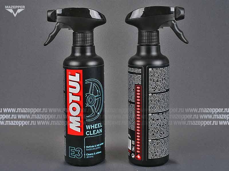 Чистящее средство "MOTUL" E3 для колёсных дисков Wheel Clean (400 мл.) Mazepper