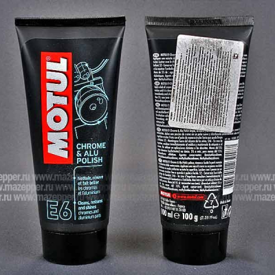Чистящее средство "MOTUL" E6 для хромированных деталей мотоциклов Chrome &Alu Polish (100 мл.) Mazepper