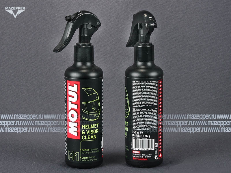 Чистящее средство "MOTUL" M1 для внешних поверхностей мотошлема Helmet & Visor Clean (250 мл.) Mazepper