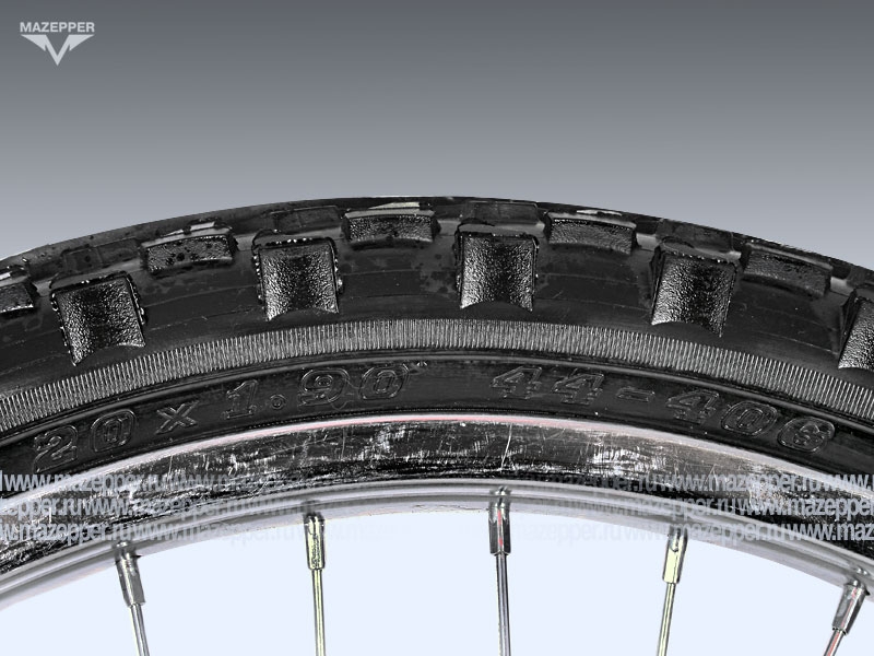 Шина вело 20" 44-406  Л-326 (без камеры) "ПЕТРОШИНА" (20х1,95) Аист, Кама, Десна (шип.) Mazepper