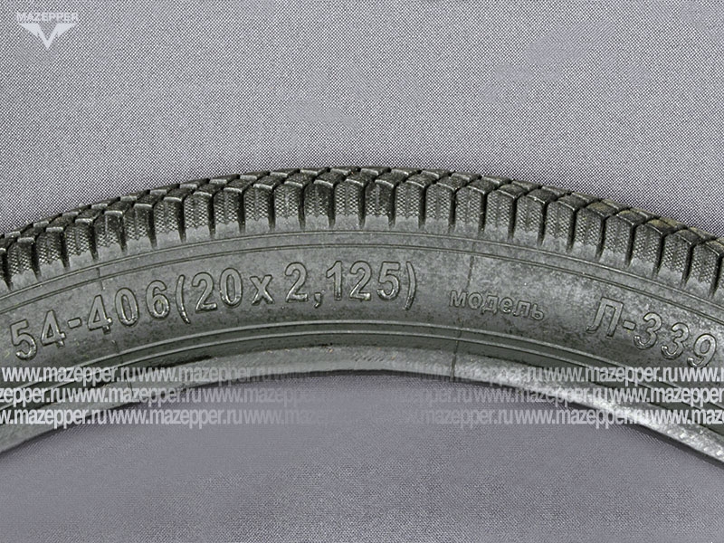 Шина вело 20" 54-406  Л-339 (без камеры) "ПЕТРОШИНА" (20х2,125) BMX (универсальный) Mazepper