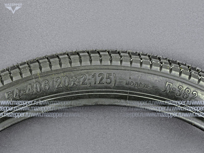 Шина вело 20" 54-406  Л-382 (без камеры) "ПЕТРОШИНА" (20х2,125) BMX (универсальный) Mazepper