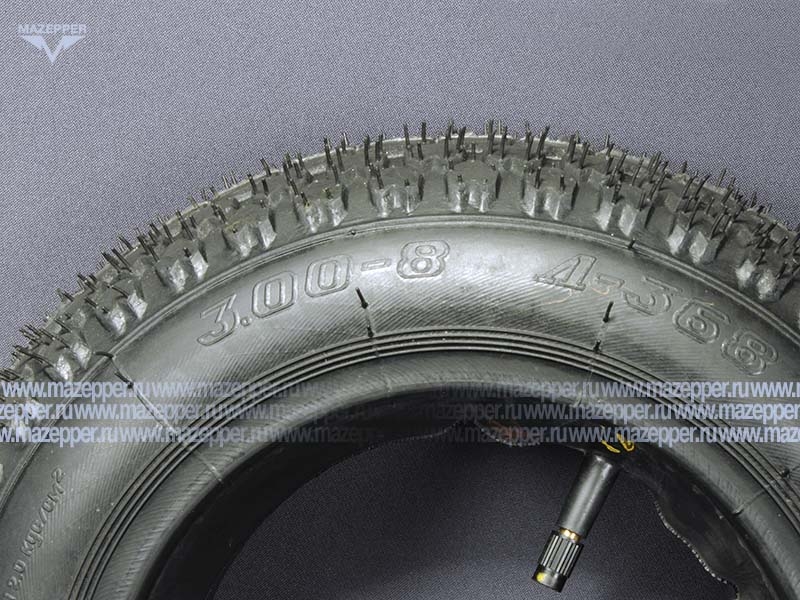 Шина индустриальная  8" 3,00-8 Л-368, 38А4 (с камерой) "ПЕТРОШИНА" садовые, строительные тележки Mazepper