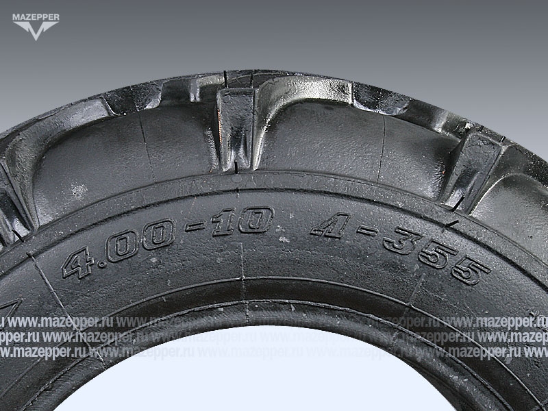 Шина индустриальная 10" 4,00-10 Л-355, 49A6, 4PR (с камерой) "ПЕТРОШИНА" мотоблоки "Нева", "Каскад" Mazepper