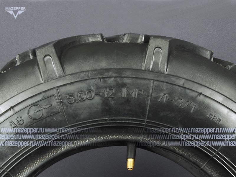 Шина индустриальная 12" 5,00-12 Л-371, 76А8, 6PR (с камерой) "ПЕТРОШИНА" мотоблоки, минитракторы Mazepper