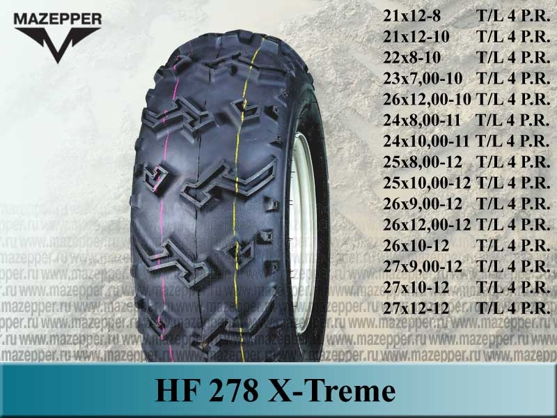 Шина квадроцикла 12" 27х12-12 HF278 4PR "DURO"  X-Treme Mazepper