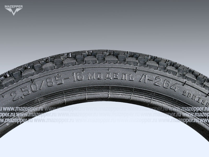 Шина мото 16" 2,50/85-16 Л-264, M/C, J39, 2PR (с камерой) "ПЕТРОШИНА" Карпаты, Дельта (дор.) Mazepper