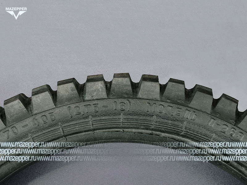 Шина мото 16" 2,75-16 Л-263, M/C, 41J, 4PR (с камерой) "ПЕТРОШИНА" Карпаты, Дельта (эндуро) Mazepper