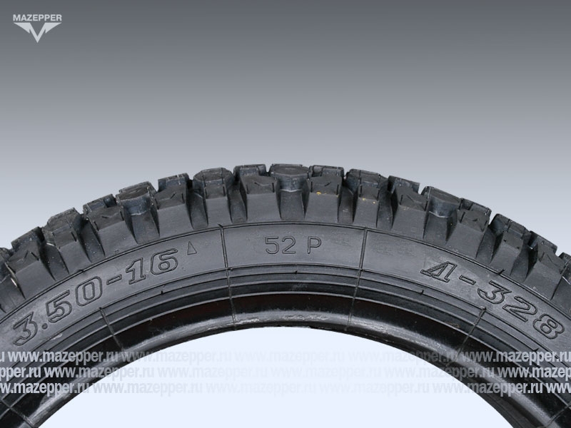 Шина мото 16" 3,50-16 Л-328, M/C, 52P, 4PR (с камерой) "ПЕТРОШИНА" Восход, Сова, Курьер (эндуро) Mazepper