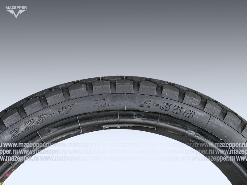 Шина мото 17" 2,50-17 Л-358, M/C, 38P, 2PR (с камерой) "ПЕТРОШИНА" DELTA (вентиль TR4) эндуро Mazepper