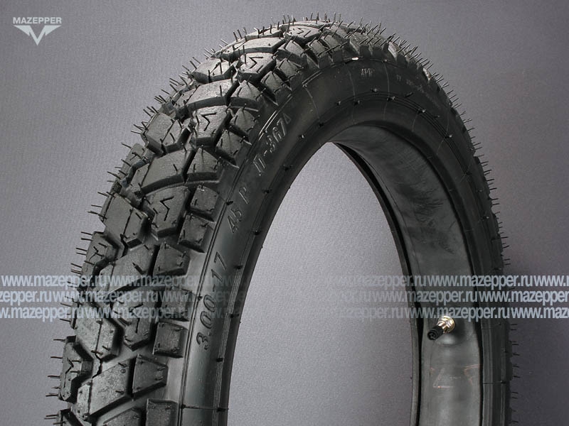 Шина мото 17" 3,00-17 Л-367, M/C, 45P, 4PR (с камерой) "ПЕТРОШИНА" DELTA (вентиль TR4) эндуро Mazepper