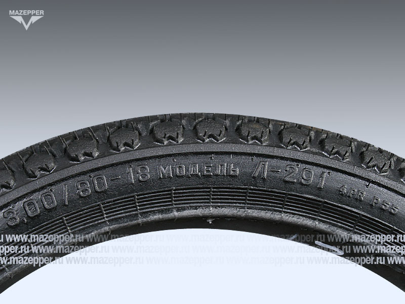 Шина мото 18" 3,00/80-18 Л-291, M/C, 55P, 4PR (с камерой) "ПЕТРОШИНА" Минск (дорожная) низкопрофильн Mazepper