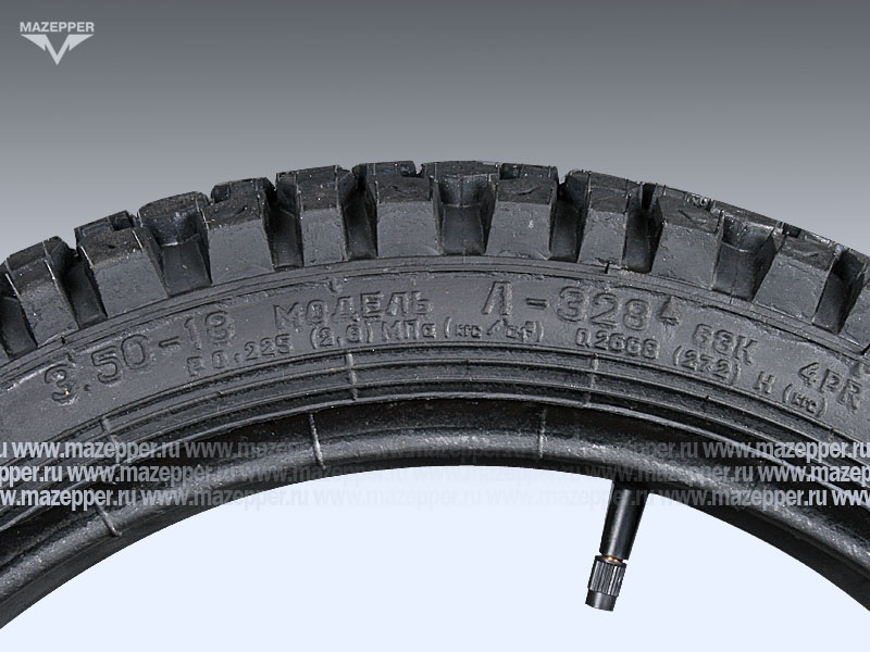 Шина мото 18" 3,50-18 Л-328, M/C, 63K, 4PR (с камерой) "ПЕТРОШИНА" ИЖ, Ява (эндуро) Mazepper