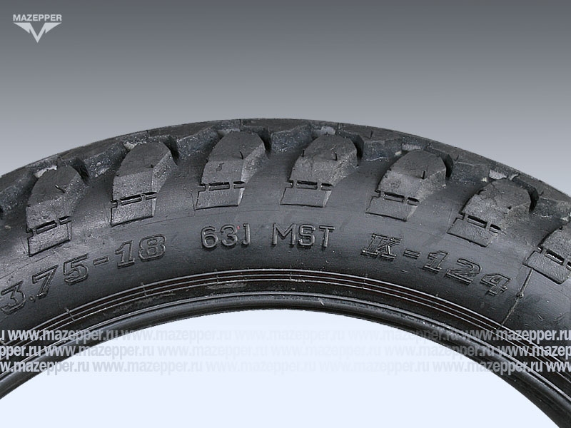 Шина мото 18" 3,75-18 К-124, M/C, 63J, 4PR (с камерой) "ПЕТРОШИНА" ИЖ, Ява (эндуро) Mazepper