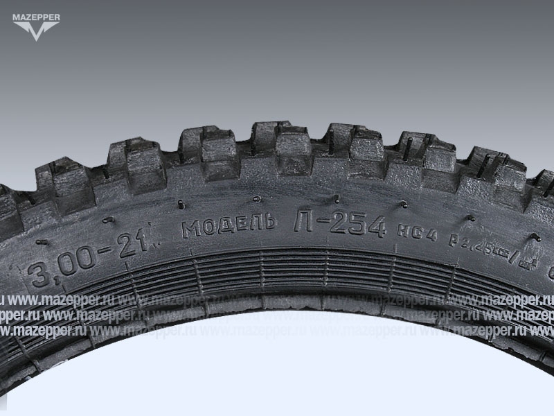 Шина мото 21" 3,00-21 Л-254, M/C, 52P, 4PR (с камерой) "ПЕТРОШИНА" (кросс) Mazepper