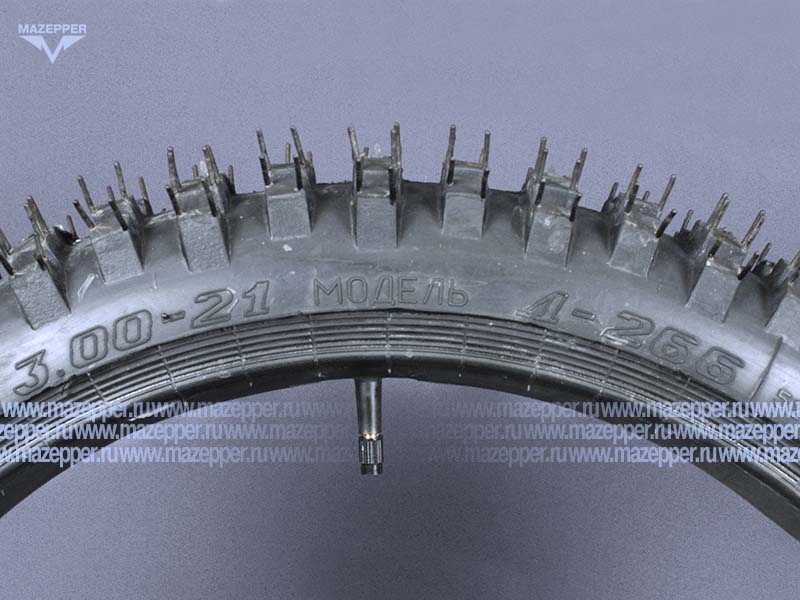 Шина мото 21" 3,00-21 Л-266, M/C, 52P, 4PR (с камерой) "ПЕТРОШИНА" (кросс) Mazepper